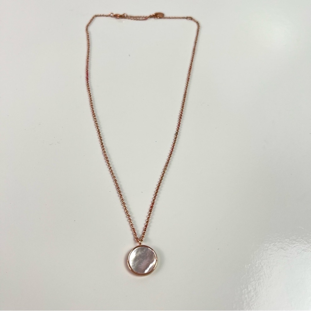 Rose Gold Toned Costume Jewelry Zodiac Taurus Necklace Pearly Colored Stone